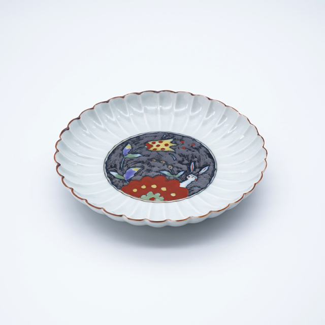 菊割6寸皿(濃)｜空萌工房(そらもえこうぼう)｜田口紀美子