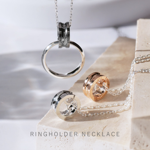 即日発送】リングホルダー ペアネックレス シルバー 刻印 リング用