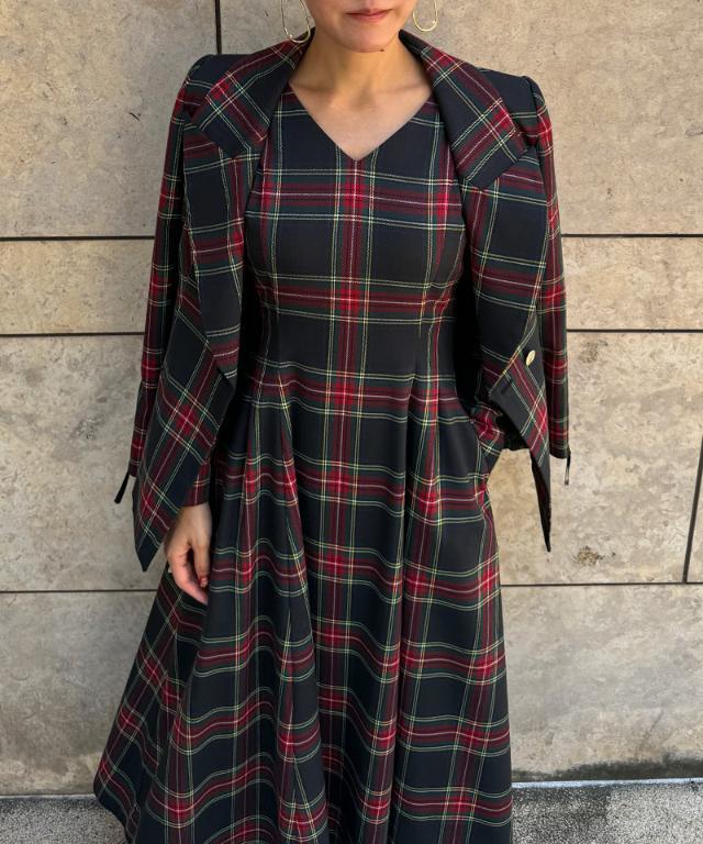 Vネックタータンチェックワンピース｜JENNE(ジェンヌ)公式通販：パリ