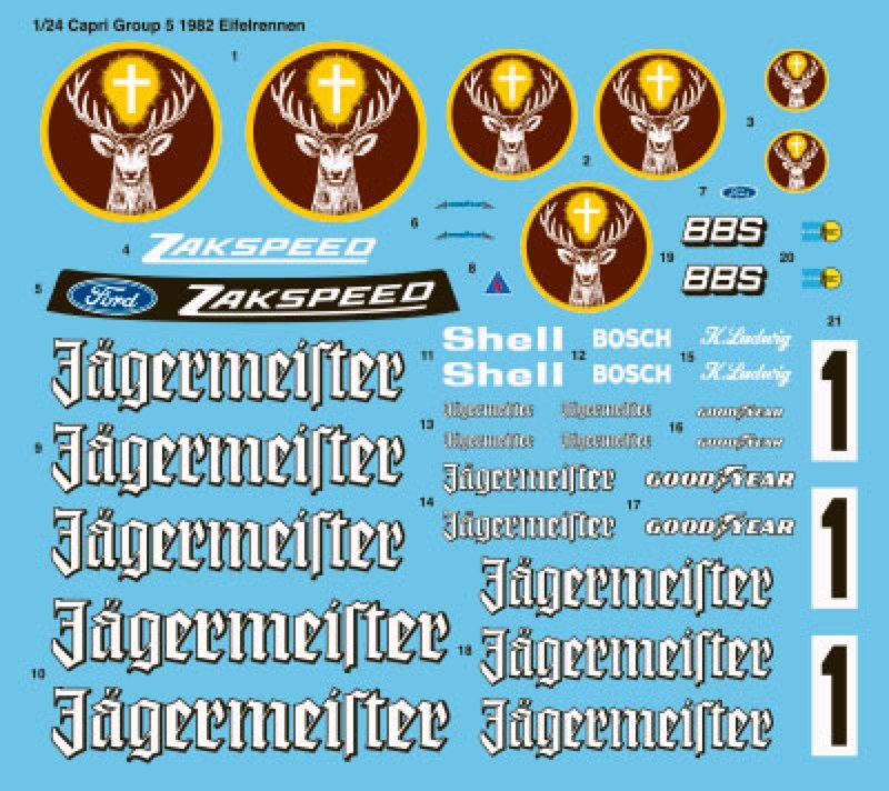 Vector 1 Decals (ベクター ワン デカール) 1/24 フォード カプリ Gr.5