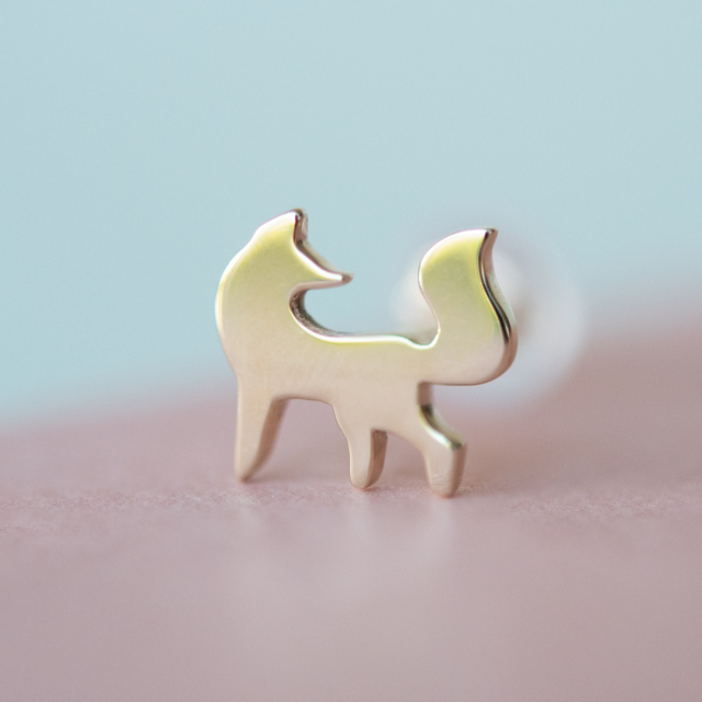 片方】ピアス K10イエローゴールド(鏡面加工)(JLージュエルー)(野生