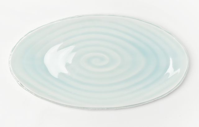 海野裕 ルリ輪花楕円皿（大） ｜ 暮らしのうつわ花田 和食器 通販