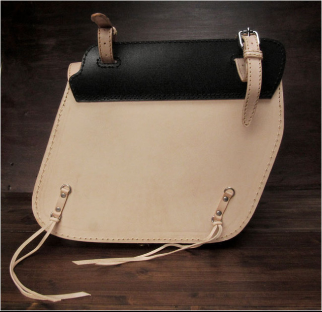 バイク サドルバッグ サイドバッグ 本革 カービング ハーレー ヌメ革