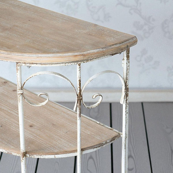 シャビーシック フレンチスタイル オープンラック(コンソール) 幅110cm
