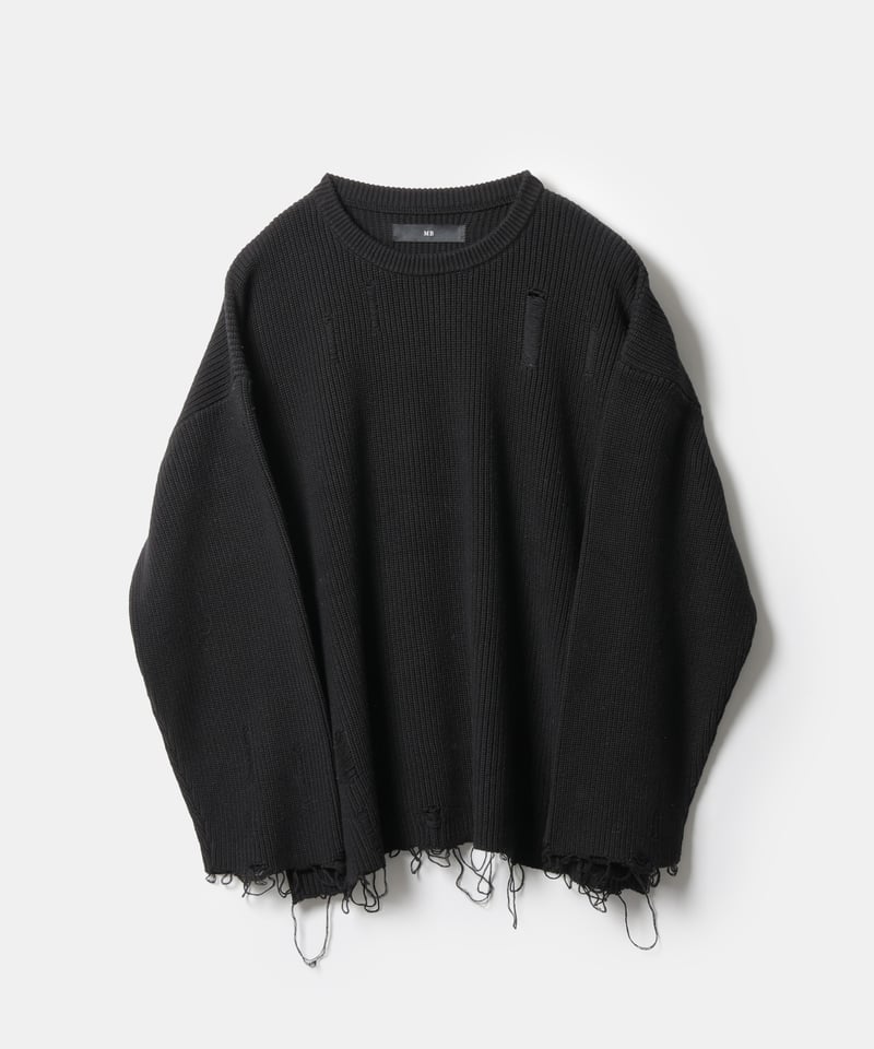 MB STANDARD ローゲージダメージニット | MB -there is a reaso