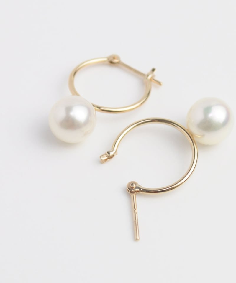 anq.】K10・ホワイトパール フープピアス | KU-CROISSANT 公式