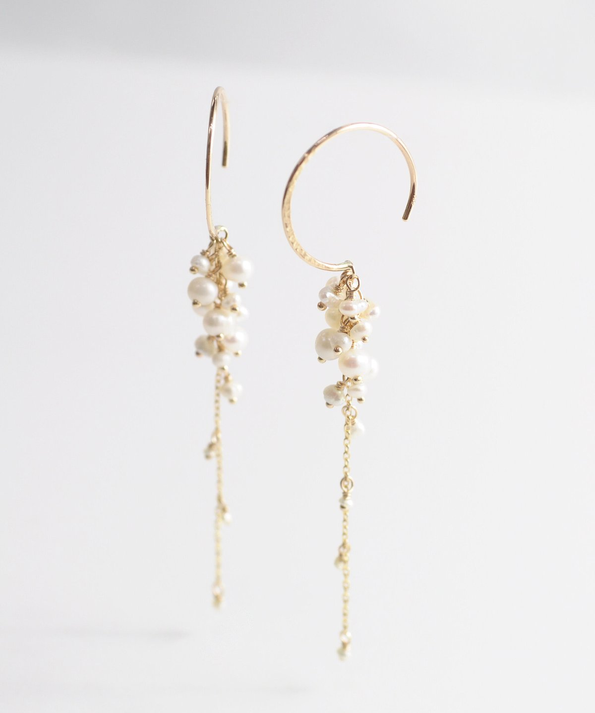 anq.】K10・「Lace」ベビーパールピアス 淡水パール | KU-CROISSANT