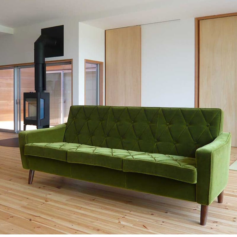 カリモク60 ロビーチェア3シーター モケットグリーン U36213QD | CLIA