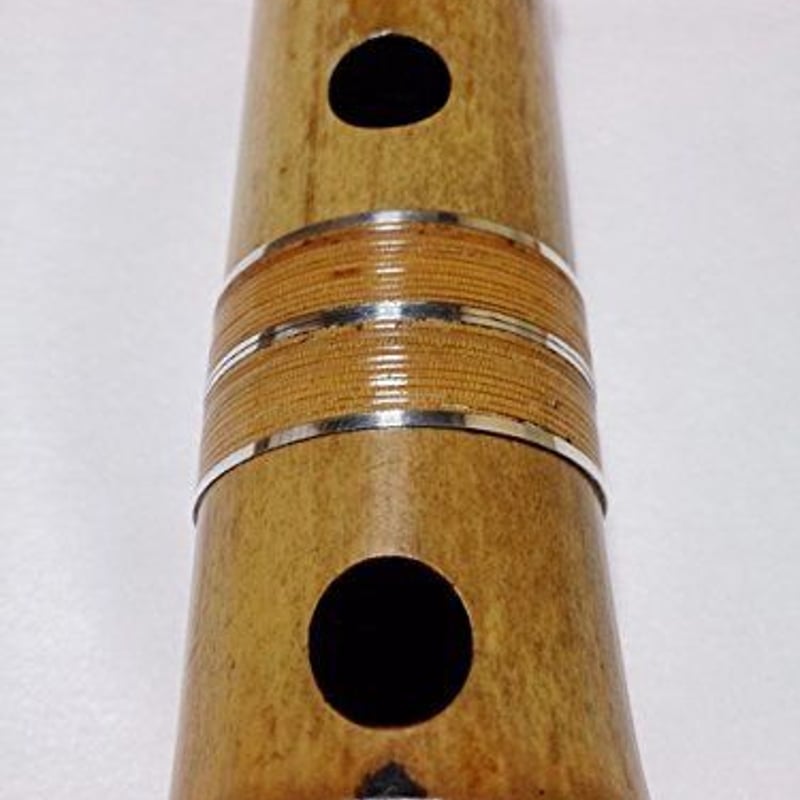 尺八 琴古流 在銘 一尺五寸管 中継ぎ 銀巻 銀三線 【音出し確認済み