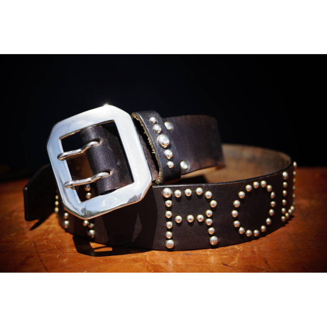 オリジナル スタッズワーク レザーベルト “ROCK'N ROLL” | Poisonivy'