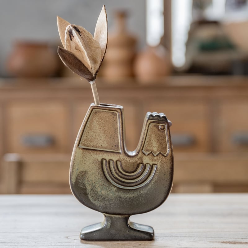 トリのオブジェ(Chicken)【かしわ窯】 | ドライフラワーと、うつわと