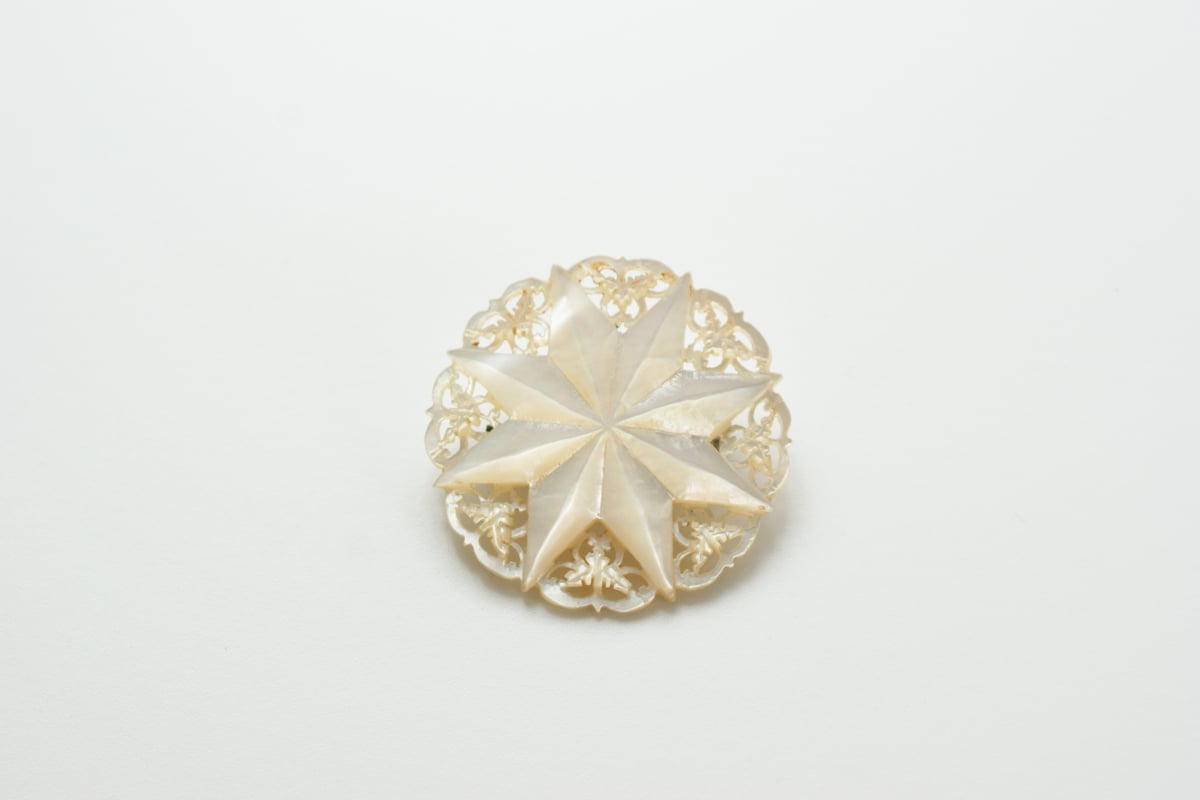 ベツレヘムパール 八芒星 スター 星 ブローチ/ ヴィンテージ