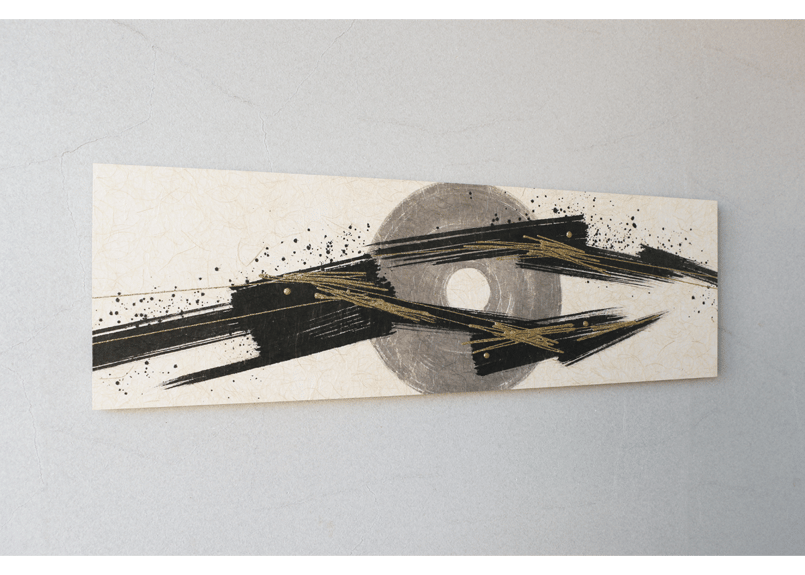 和紙アートパネル「雷－Rai」 Washi Wall Art Panel 910×280 |
