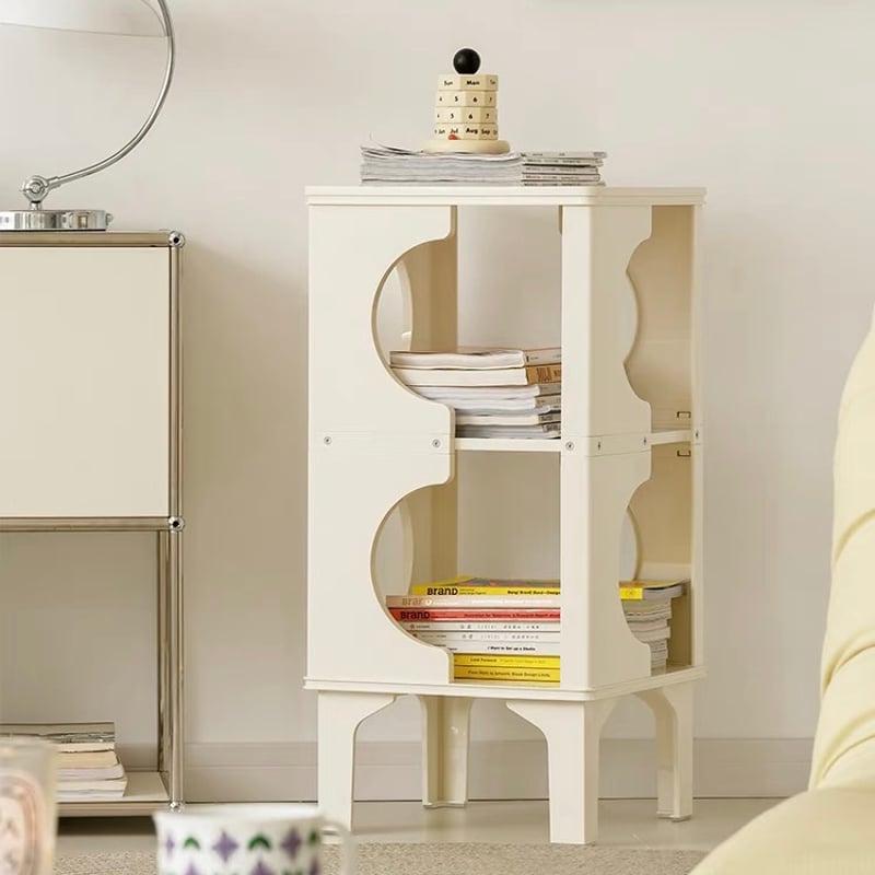 脚付き カーブ 三段 収納 ディスプレイ ラック サイドテーブル | 70PARK