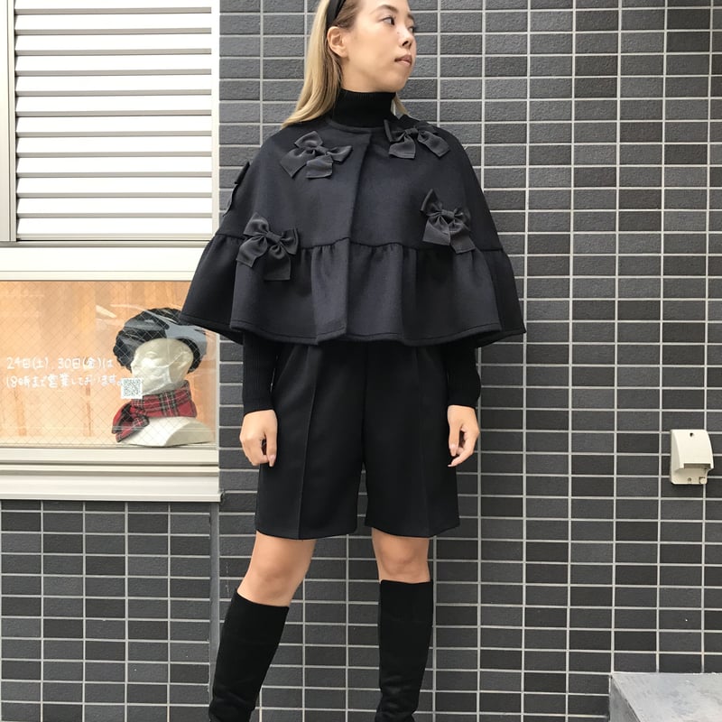 10-276 黒 リボンケープ フリー | capriciousmie