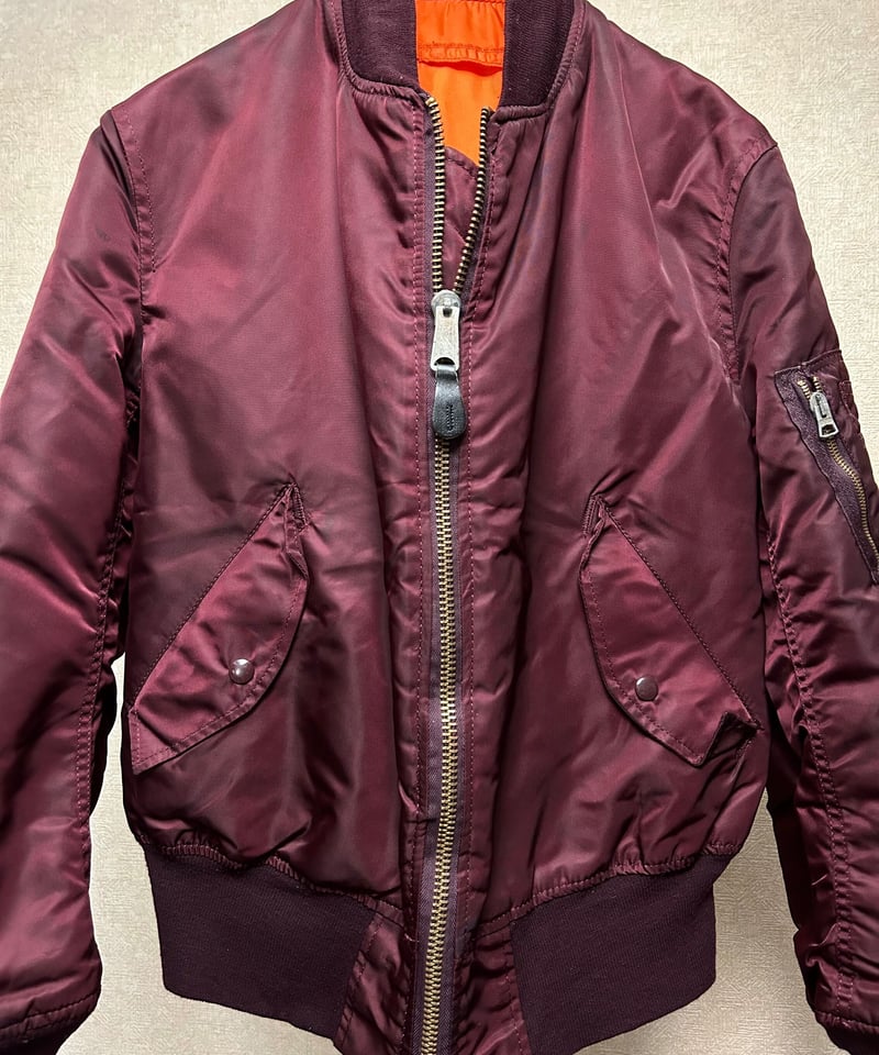 U.S.A.製時代80,s IDEALジッパー希少カラーMA-1〉U.S.A.製80年代AL