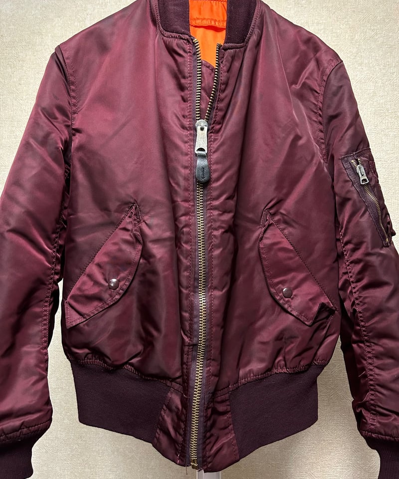 U.S.A.製時代80,s IDEALジッパー希少カラーMA-1〉U.S.A.製80年代AL