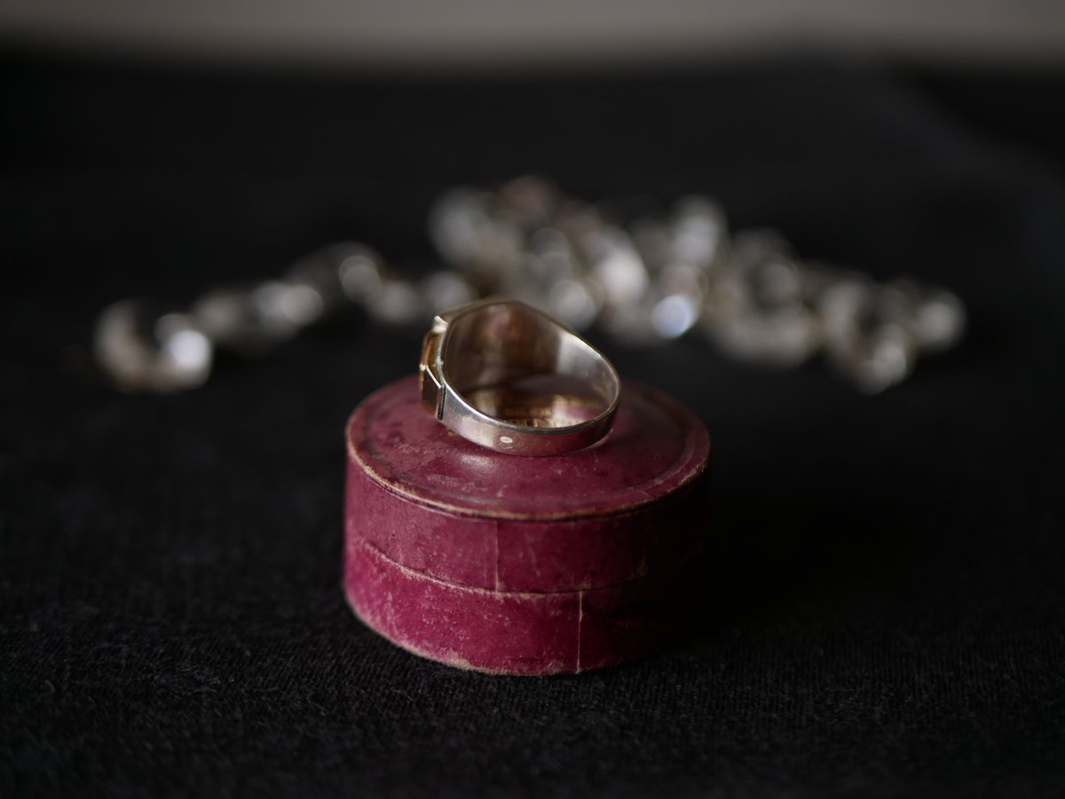 シグネットリング 純銀,K18 シェヴァリエ フランスアンティーク