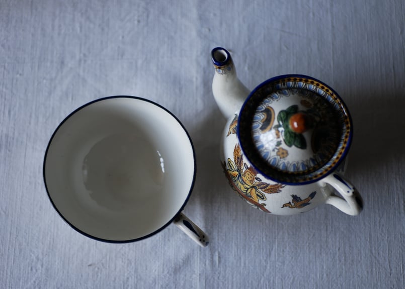 GIEN ジアン ポットとカップ＆ソーサー フランスアンティーク