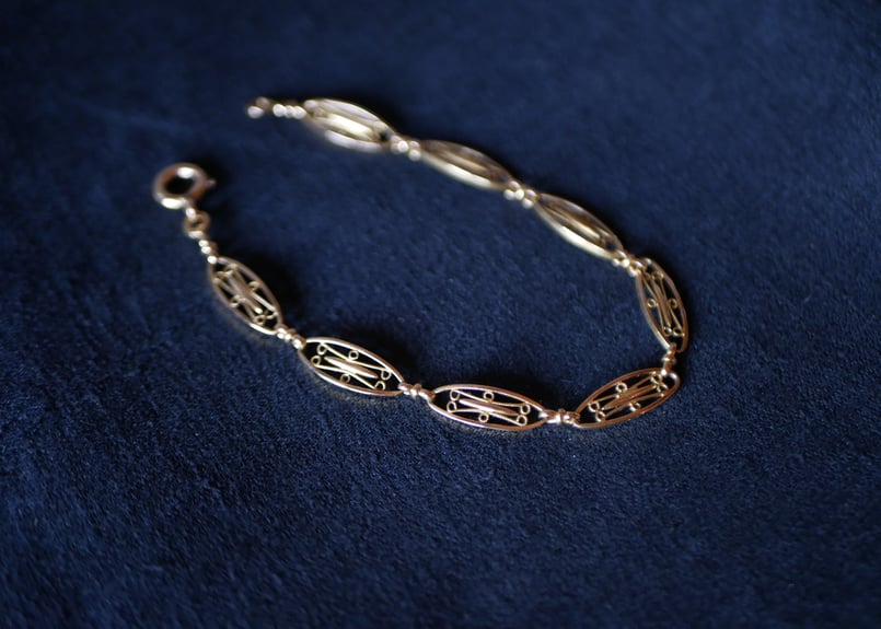 FB-07】フィリグリー K18 アンティークブレスレット アンティーク