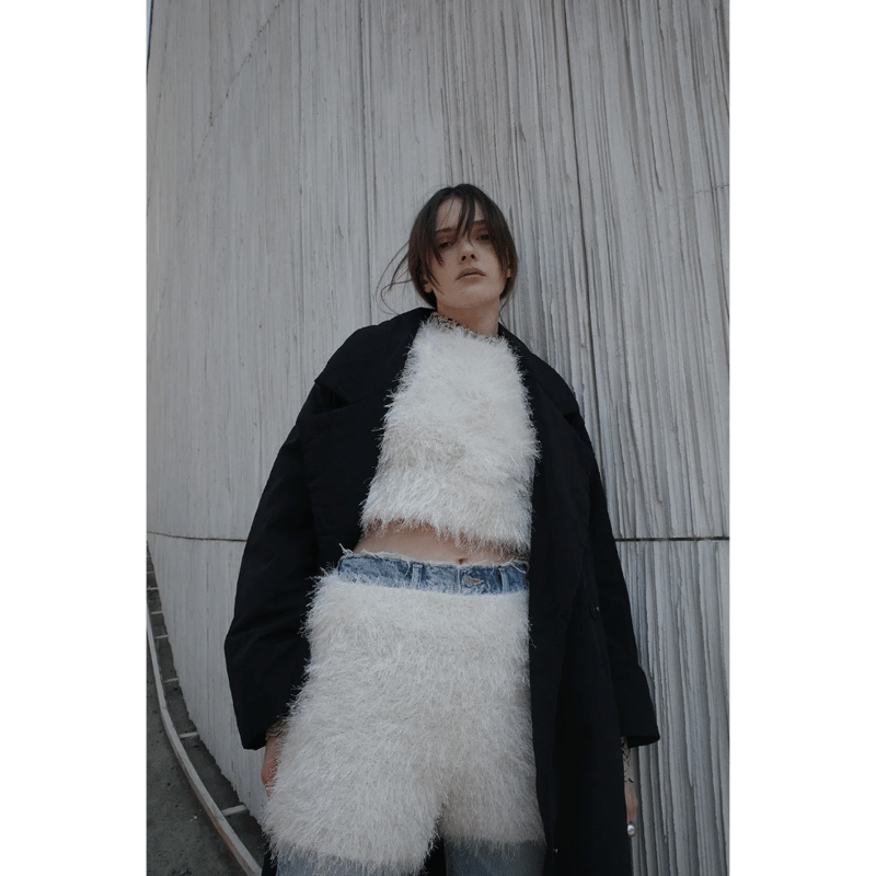 CLANE クラネ “SHAGGY AMERICAN SLEEVE KNIT TOPS” シャ