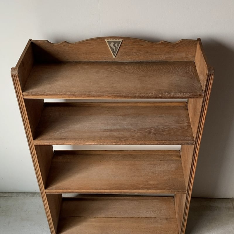 木製無垢材 1950s ヴィンテージ 楔(くさび)の本棚 小さめ 4段 オープン