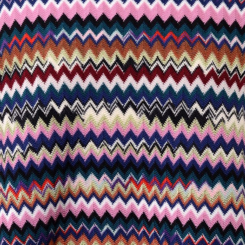 ミッソーニ Missoni ニットポンチョ 羊毛など ネイビーミックス