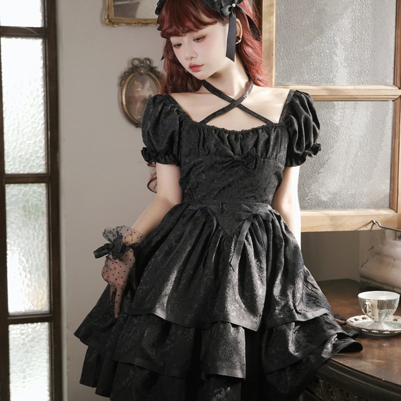 ゴスロリ ゴシック ワンピース パーティー ドレス 上品 エレガント