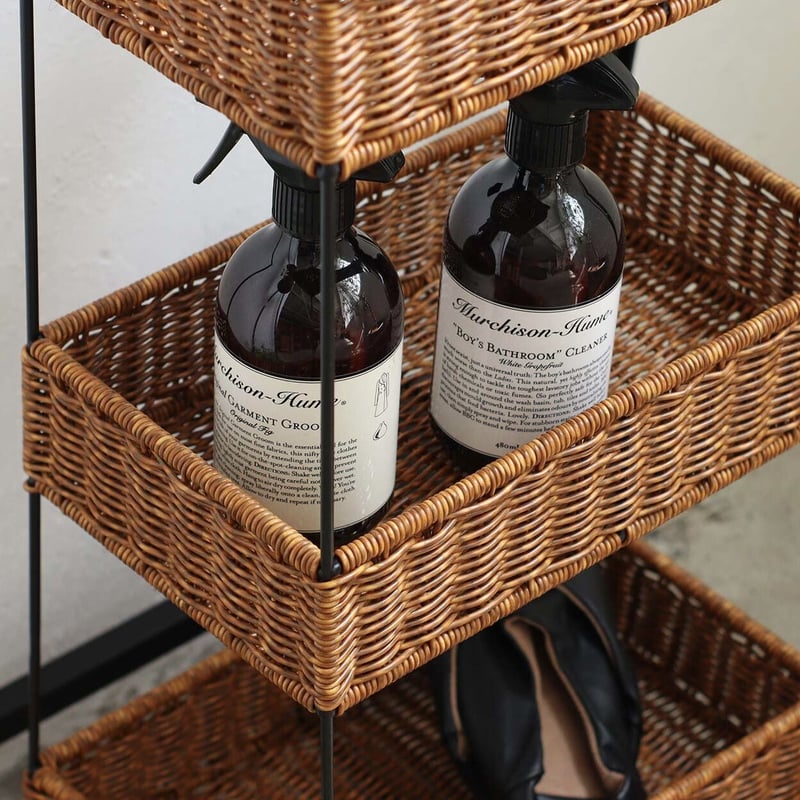 BASKET RACK 03 / ナチュラルな風合い PPラタンで編まれた3段ラック