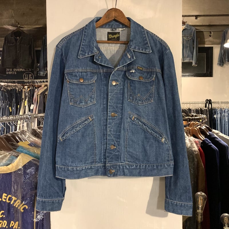 70s Wrangler ラングラー 124MJ デニムジャケット 黒タグ USA製 （S