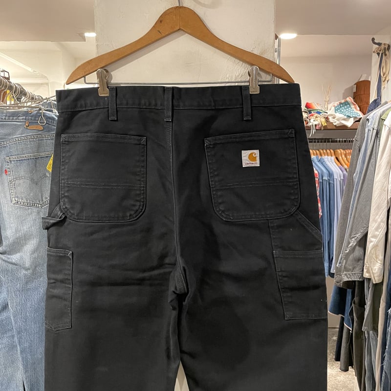 Carhartt ダック地 ペインターパンツ ダブルニー ブラック 裏地ネル