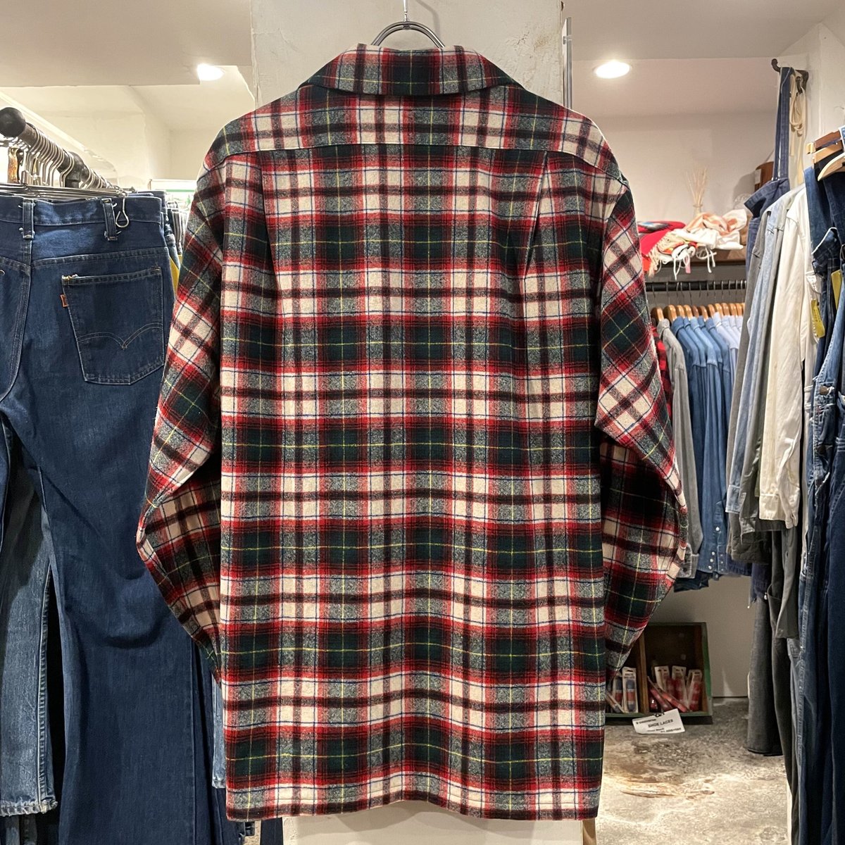 70s Pendleton ウールシャツ オープンカラー ボックスシルエット USA製