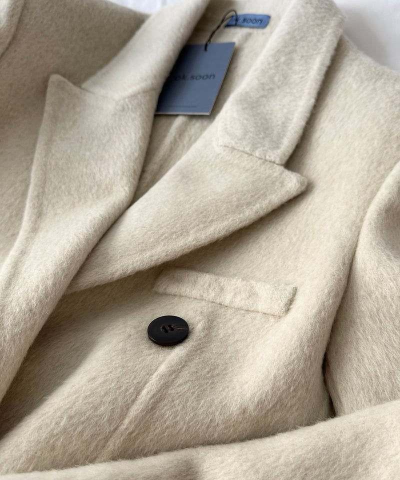 white chester coat with scarf | ok.soon