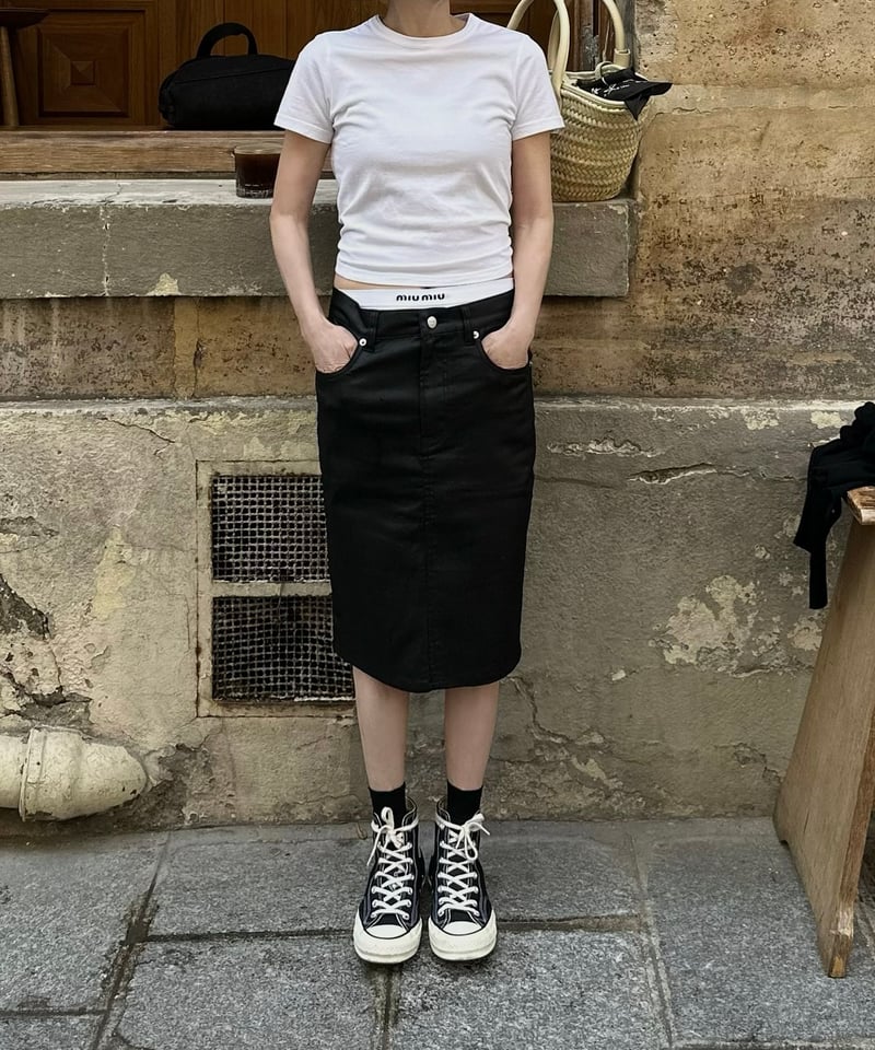 ok.soon×piccadilly COATING DENIM MIDDLE SKIRT |