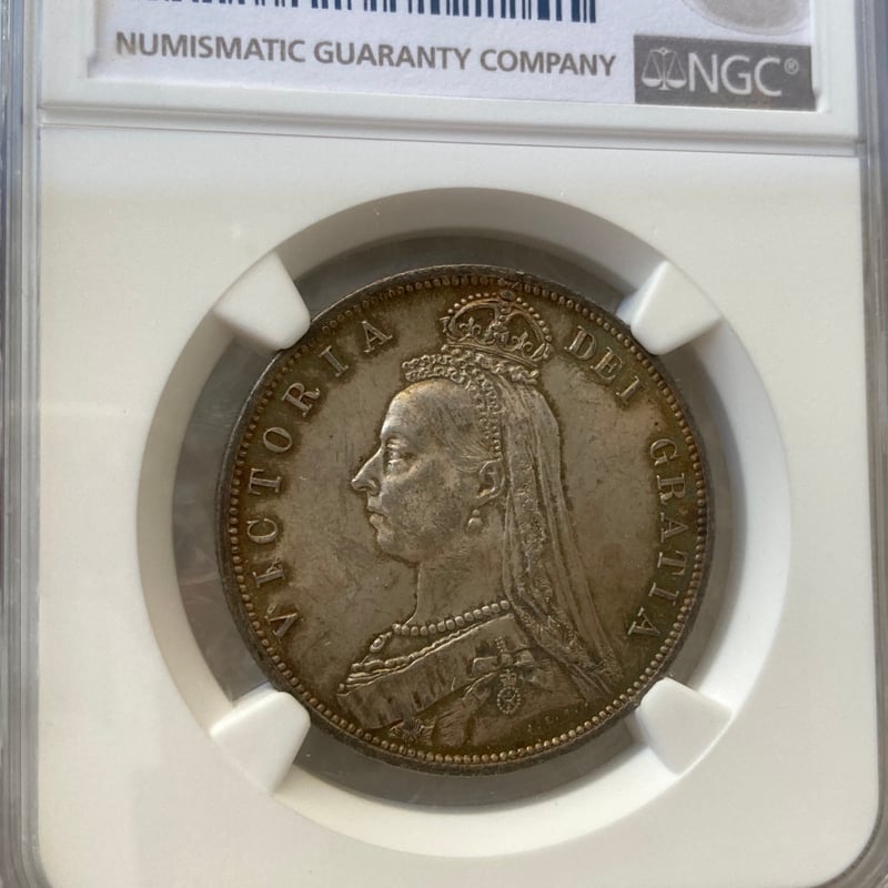 NGC鑑定MS63 1887年 ハーフクラウン銀貨 ヴィクトリア女王 ジュビリー