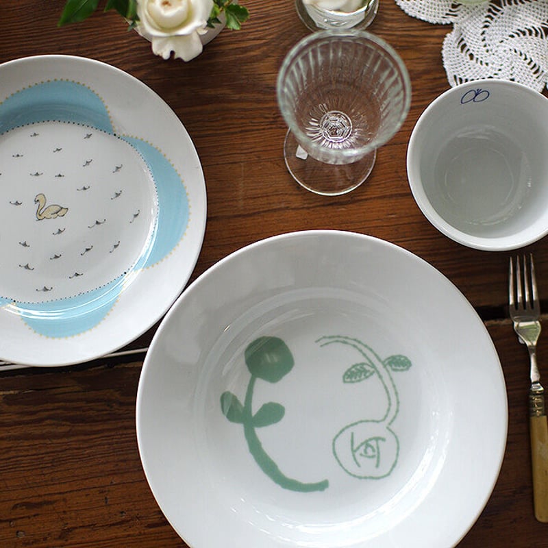 ミナ ペルホネン MINT GREEN FLOWER 深プレート23.5cm | picco