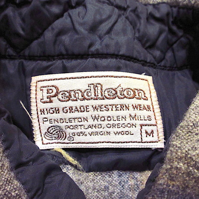 ビンテージ70's○PENDLETON白タグチェックウールウエスタンシャツsize