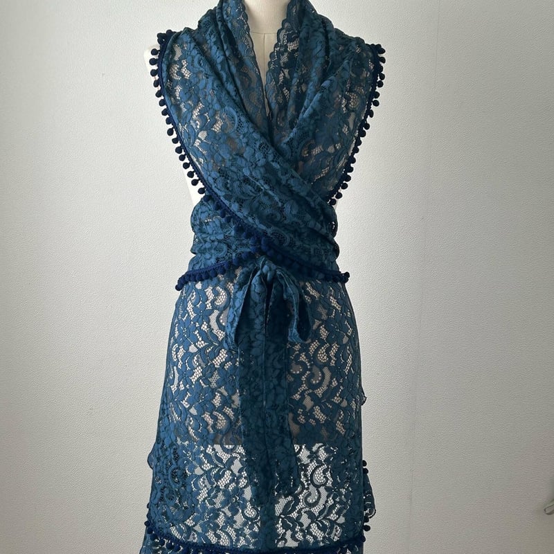 シージョ ブルーグリーン 花柄ステラレース フラメンコ衣装 | EAAH