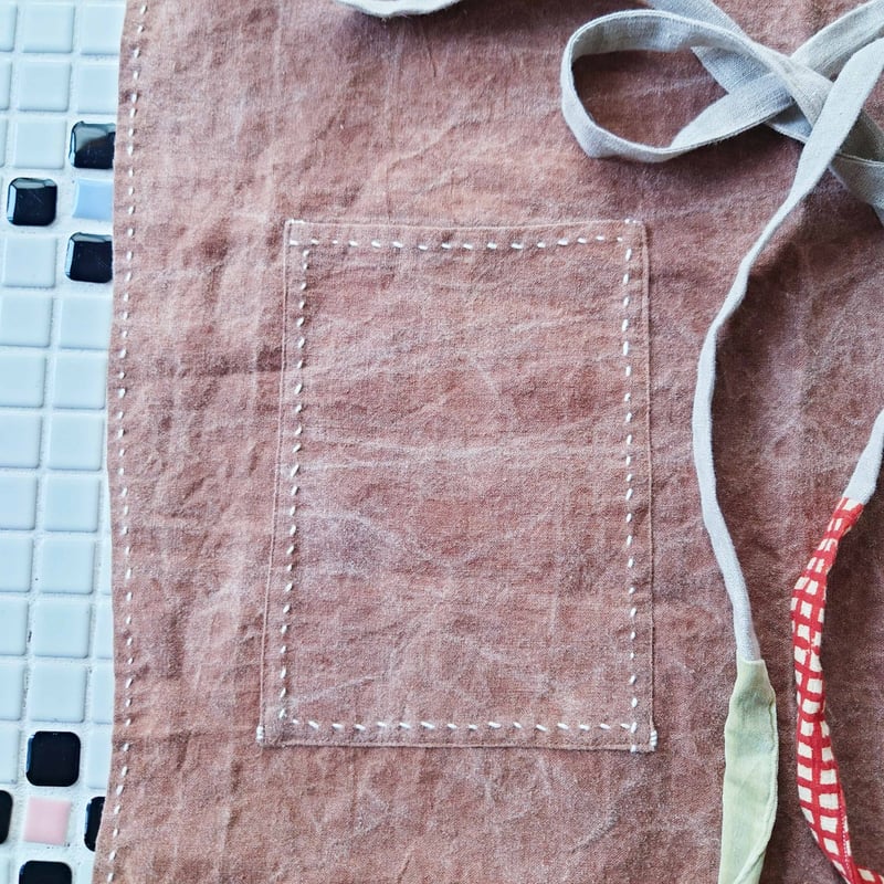 早川ユミ「麻 かきしぶ手縫いまえかけ」2種類 フリーサイズ | design