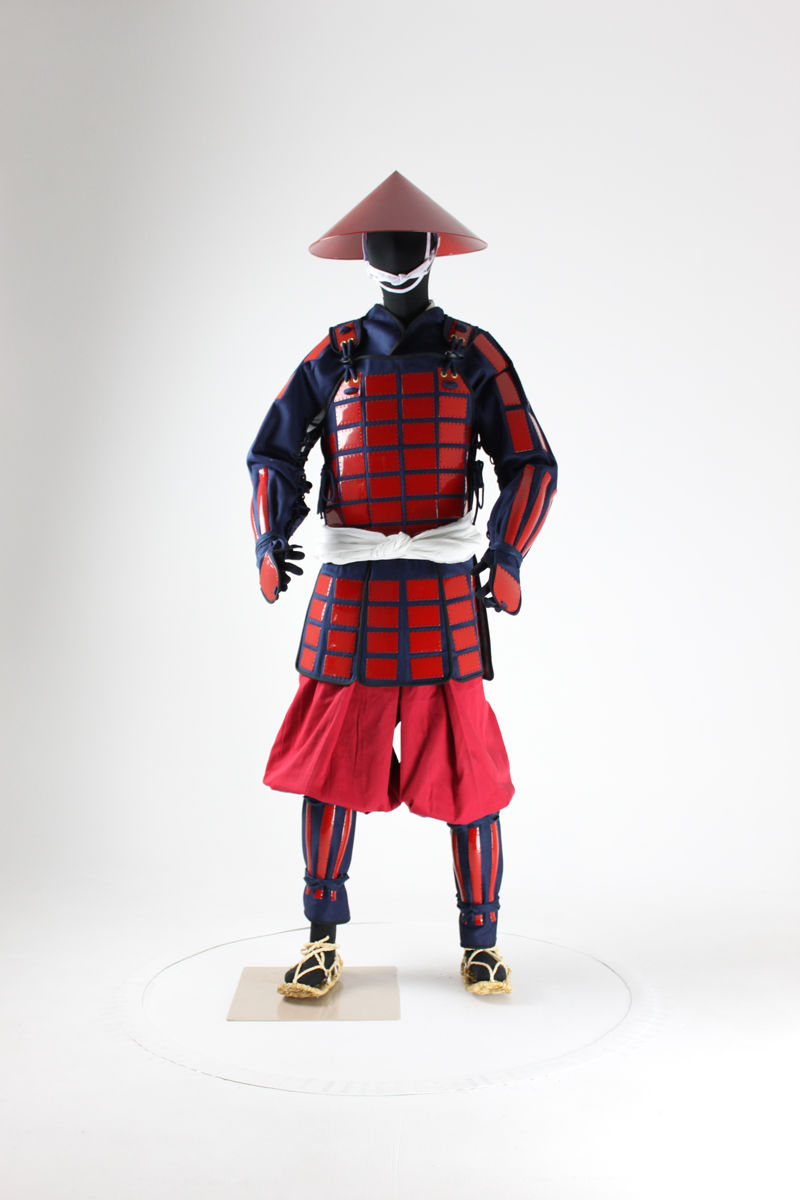 等身大 畳鎧(手作り甲冑) 等身大畳鎧 手作り甲冑 茶 新品 陣笠セット