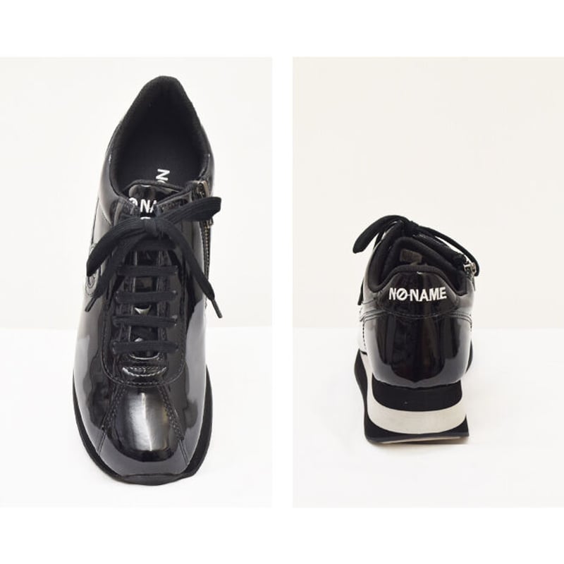 no name】 エナメル素材内側ジップ スポーティスニーカー『SPEED