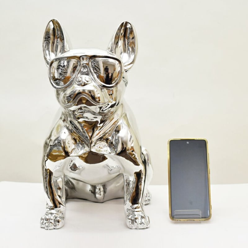 フレンチブルドッグ オブジェ ブルドッグ シルバーask.096-7