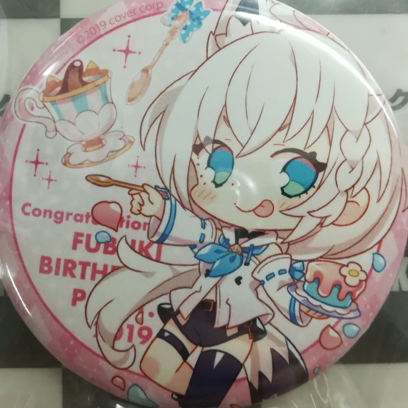 ホロライブ 缶バッジ 白上フブキ(ピンク背景) | K-BOOKS 秋葉原