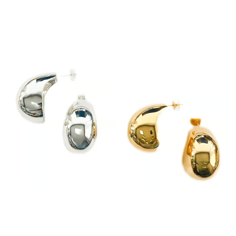 Ete チャンキードロップピアス／L(ゴールド／シルバー) ※オンライン