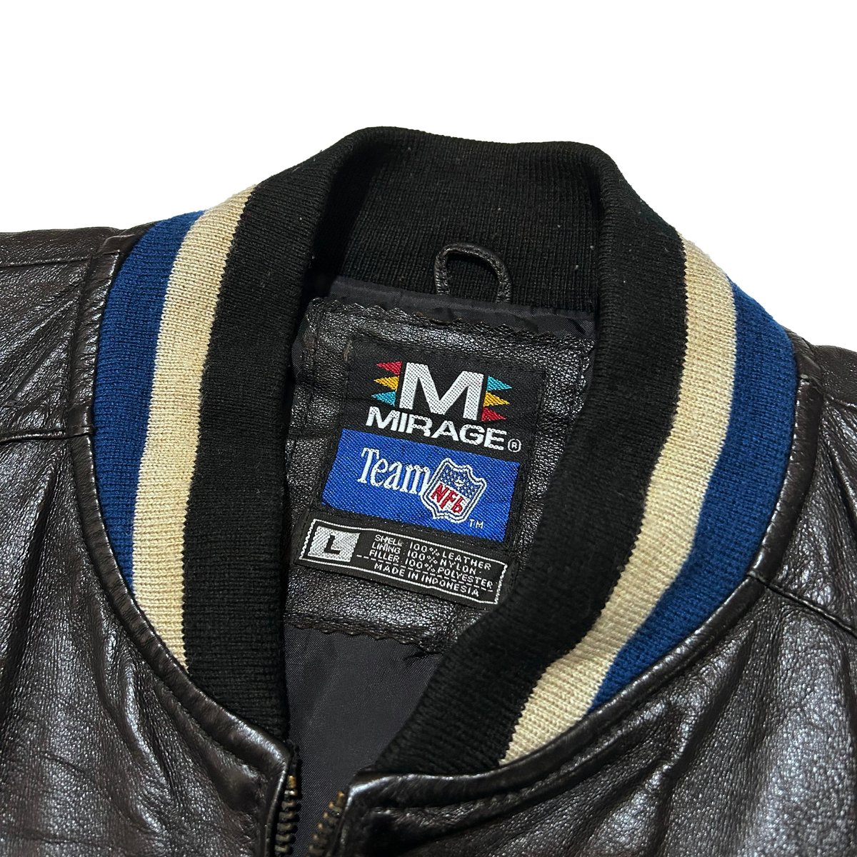90s Mirage NFL New York Giants Leather Jackets（
