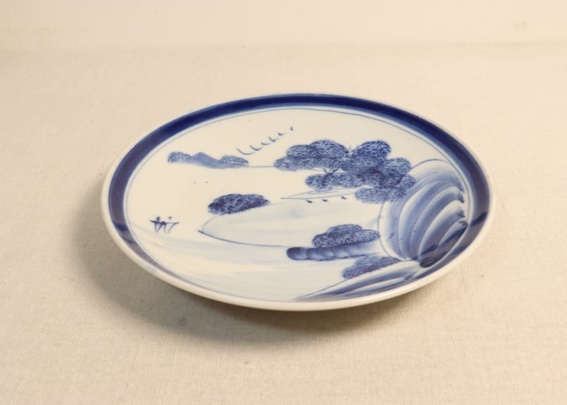 大正～昭和戦前染付山水図8寸皿 | 吉祥寺PukuPuku