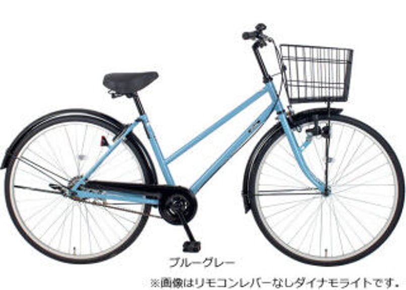 BOLDLINE シティサイクル グレー 前面バスケット付き26インチ自転車