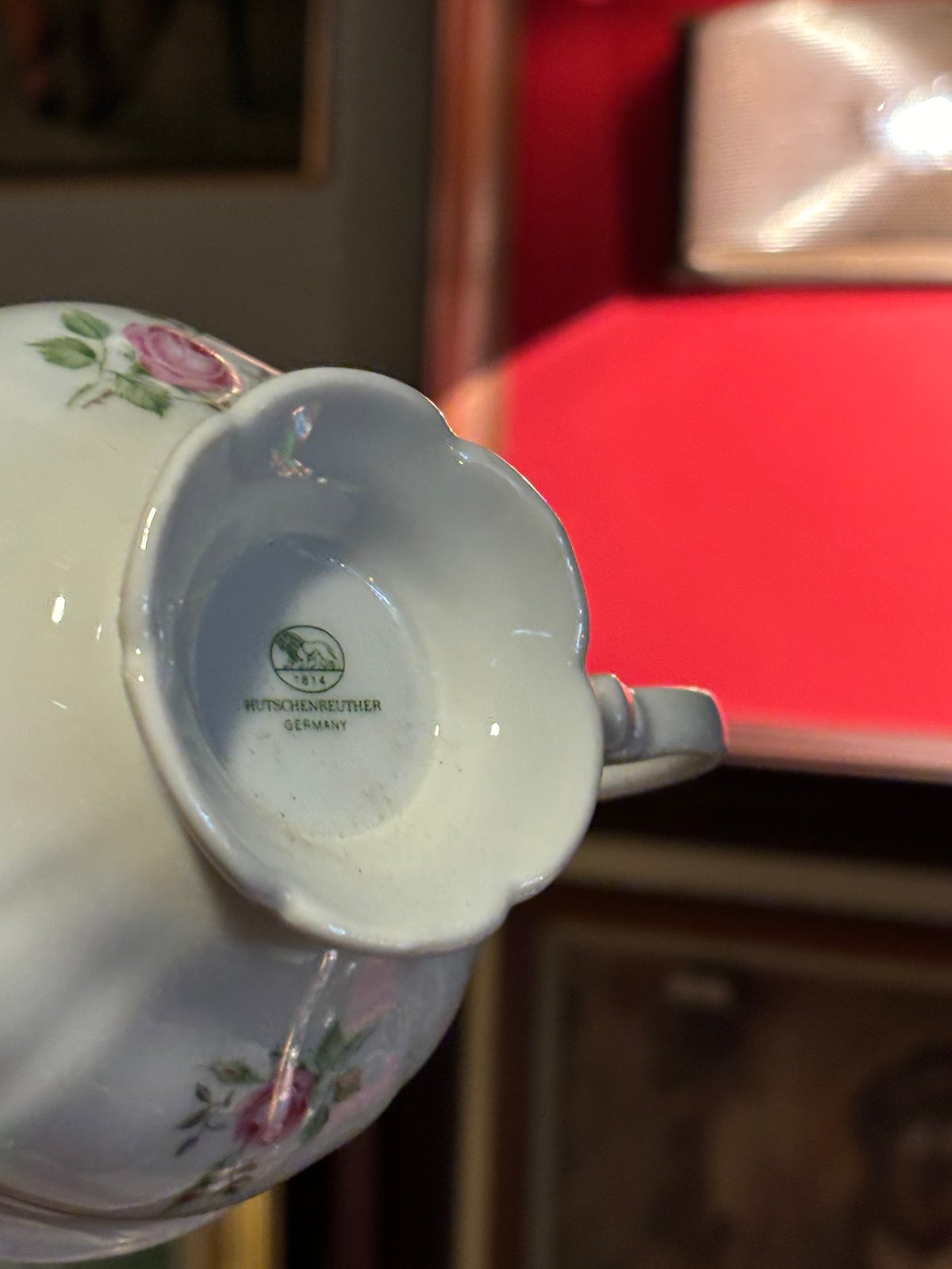 フッチェンロイター ピンクバラ カップ&ソーサー | アンティーク家具と