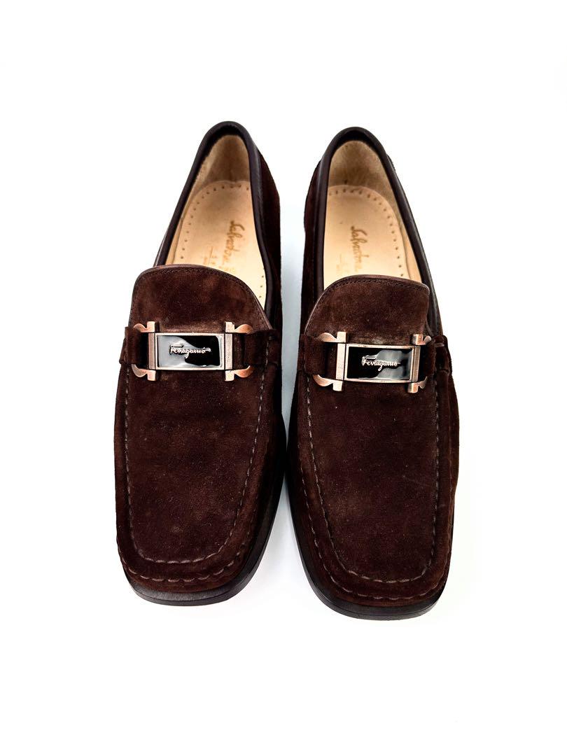 フェラガモ ガンチーニ カストロスエード モカシン ブラウン 茶色 約