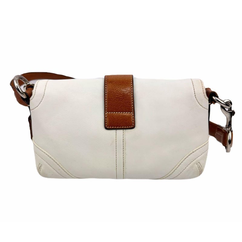 コーチ COACH ショルダーバッグ ホワイト ブラウン 白レザー 茶色